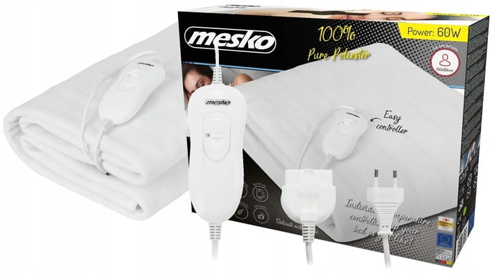 Elektryczny koc podkładowy 150x80 cm z regulacją temperatury Mesko MS 7419