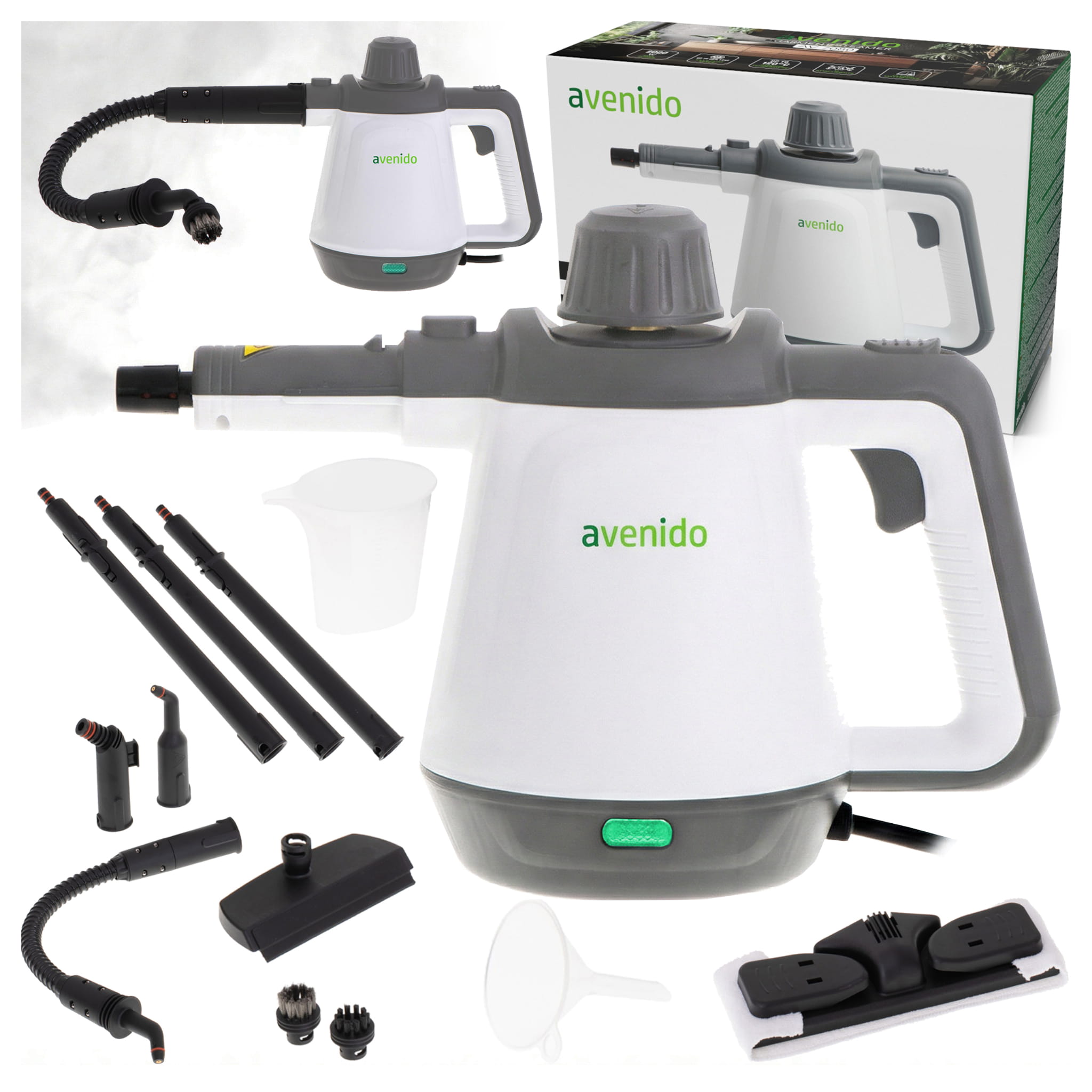 Czyścik parowy 2000W z 13 końcówkami i zbiornikiem 450ml AV 7080