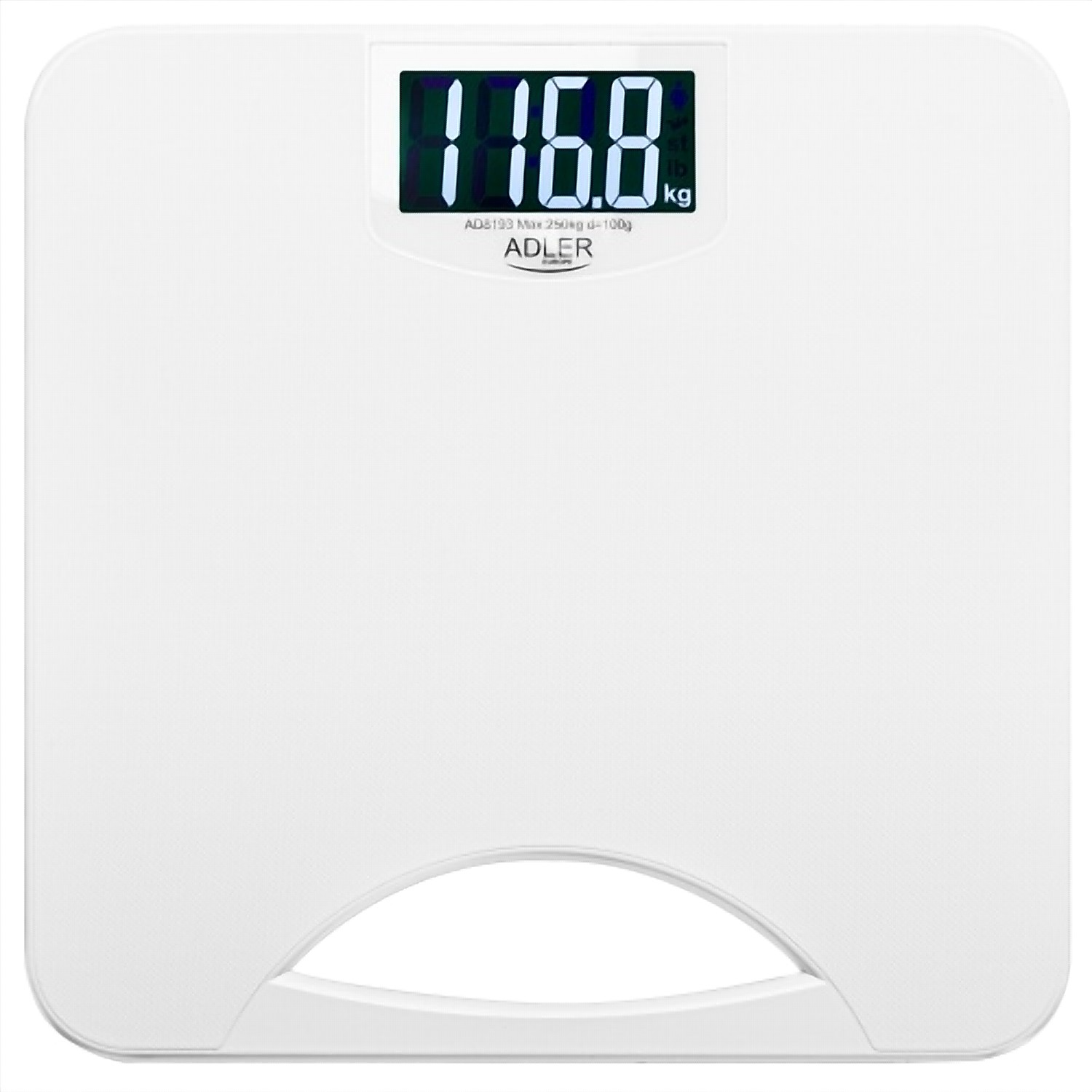 Waga łazienkowa z udźwigiem 250 kg i dużym wyświetlaczem LCD AD 8193