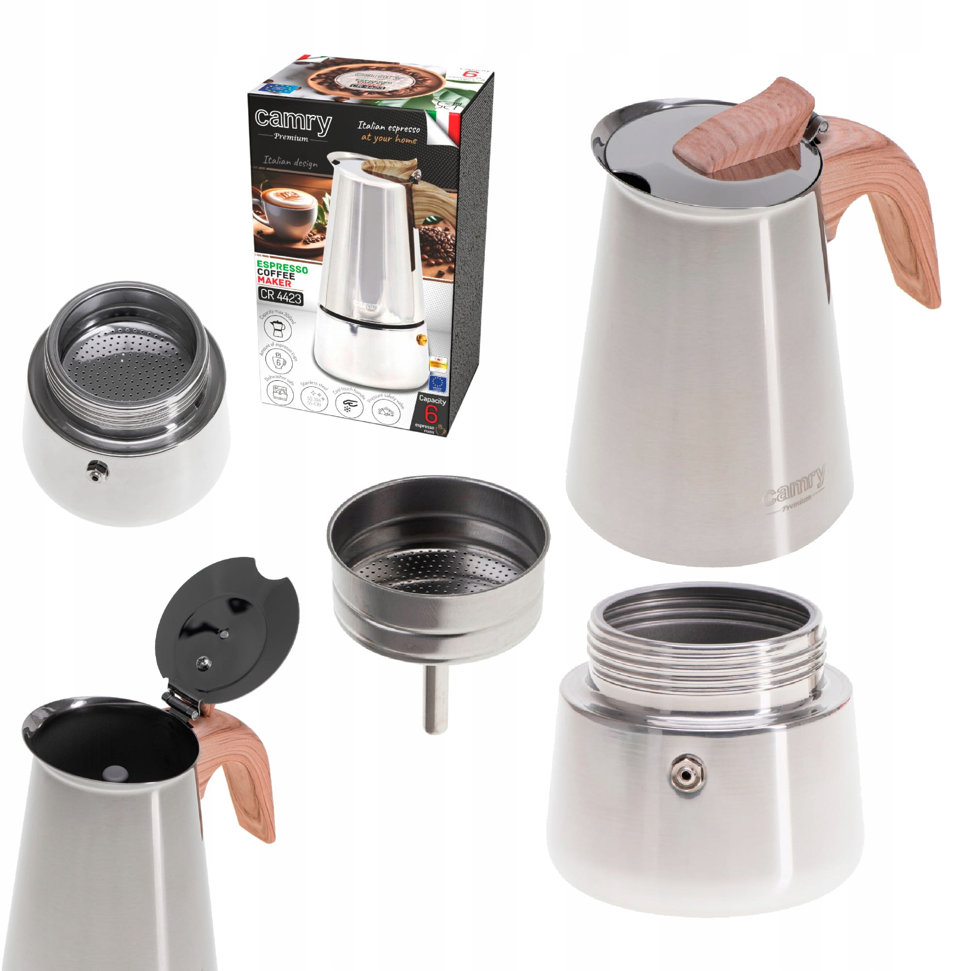 Kawiarka do espresso 350 ml na wszystkie kuchenki – Camry CR 4423