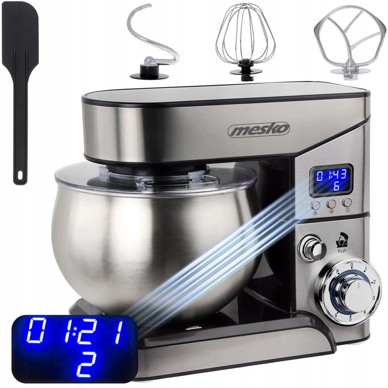 Robot Planetarny 5L Wyświetlacz LCD 3 Mieszadła MS4228